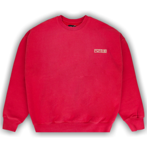 PURPLE BRAND HWT Fleece Plate Crewneck Sweatshirt 'Red'