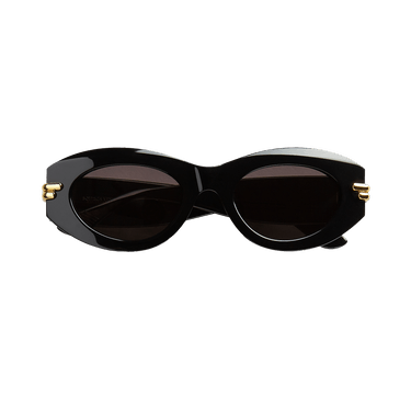 Bottega Veneta Mitre Oval Sunglasses 'Black/Grey'