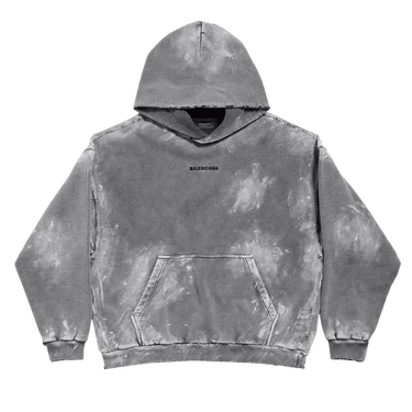 Balenciaga Logo Embroidered Faded Hoodie 'Grey'