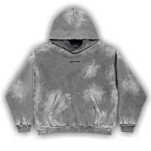 Balenciaga Logo Embroidered Faded Hoodie 'Grey'