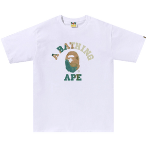 BAPE Tie Dye College Tee 'White/Beige'