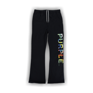 PURPLE BRAND Fleece Flare Sweatpants 'Black'