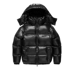 PURPLE BRAND Poly Snap Off Hood Puffer Jacket 'Black'