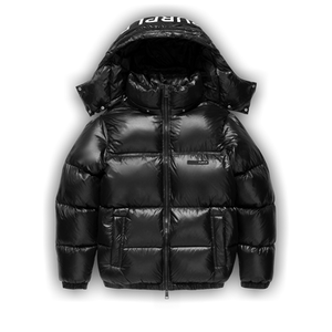 PURPLE BRAND Poly Snap Off Hood Puffer Jacket 'Black'