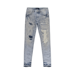 PURPLE BRAND Light Stitch Patch Repair Skinny Jeans 'Indigo'