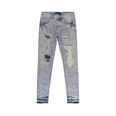 PURPLE BRAND Light Stitch Patch Repair Skinny Jeans 'Indigo'