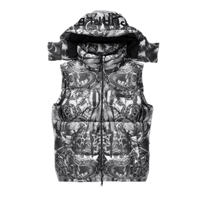 PURPLE BRAND Poly Snap Off Hood Puffer Vest 'Black'