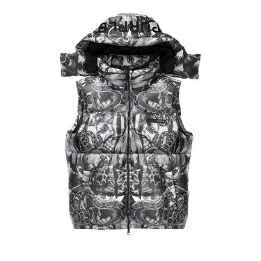 PURPLE BRAND Poly Snap Off Hood Puffer Vest 'Black'