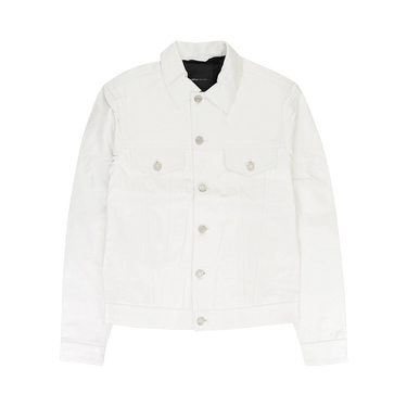 PURPLE BRAND Leather Trucker Jacket 'White'