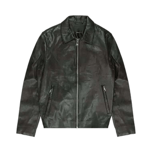 PURPLE BRAND Leather Front Zip Jacket 'Black'