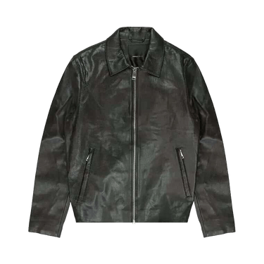 PURPLE BRAND Leather Front Zip Jacket 'Black'