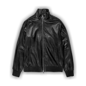PURPLE BRAND Zipped Leather Jacket 'Black'