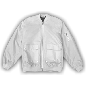 PURPLE BRAND Poly Oversized Bomber Jacket 'Off White'