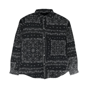 PURPLE BRAND Bandana Print Long-Sleeve Shirt 'Black'
