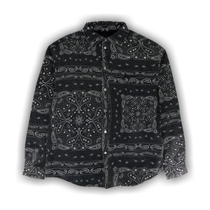PURPLE BRAND Bandana Print Long-Sleeve Shirt 'Black'