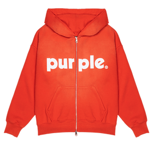 PURPLE BRAND HWT Fleece Full Zip Hoodie 'Red'