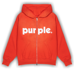PURPLE BRAND HWT Fleece Full Zip Hoodie 'Red'