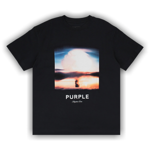 PURPLE BRAND Textured Jersey Short-Sleeve Tee 'Black'
