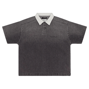PURPLE BRAND Embossed Polo Shirt 'Black'