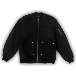 PURPLE BRAND Poly Oversized Bomber Jacket 'Black'