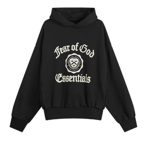 Fear of God Essentials Fleece Vintage Shrunken Hoodie 'Black'