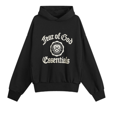 Fear of God Essentials Fleece Vintage Shrunken Hoodie 'Black'