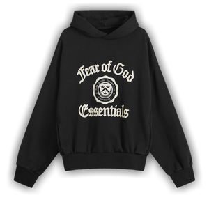 Fear of God Essentials Fleece Vintage Shrunken Hoodie 'Black'