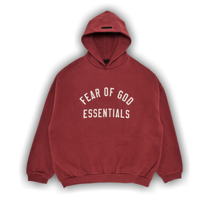 Fear of God Essentials Fleece Hoodie 'Crimson'