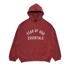 Fear of God Essentials Fleece Hoodie 'Crimson'