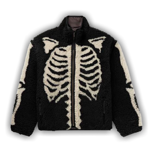 Kapital Bone Boa Reversible Printed Fleece and Nylon Jacket 'Black'