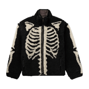 Kapital Bone Boa Reversible Printed Fleece and Nylon Jacket 'Black'