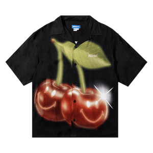 Market Smiley Cherries Short-Sleeve Button-Up 'Black'