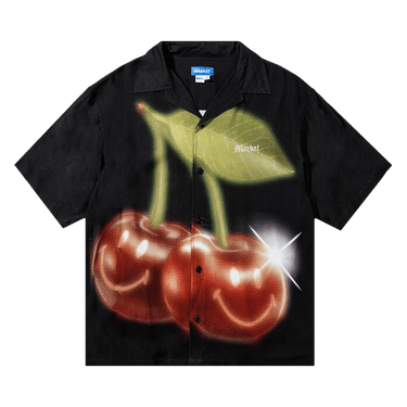 Market Smiley Cherries Short-Sleeve Button-Up 'Black'