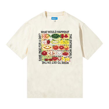 Market Smiley Same Page T-Shirt 'Butter Cream'