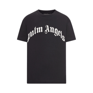 Palm Angels Curved Logo Tee 'Black/Off White'
