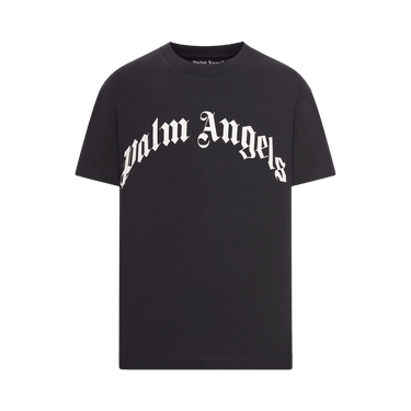 Palm Angels Curved Logo Tee 'Black/Off White'
