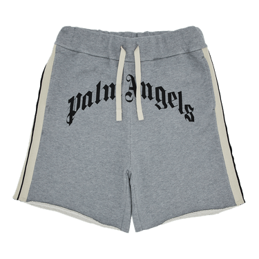 Palm Angels Curved Logo Track Sweatshort 'Grey/Melange'