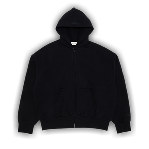 Fear of God Essentials Classic Full Zip-Up Hoodie 'Jet Black'