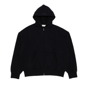 Fear of God Essentials Classic Full Zip-Up Hoodie 'Jet Black'