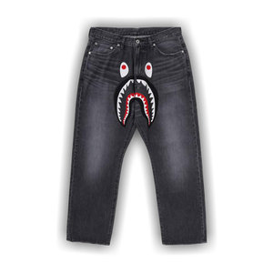 BAPE Shark Loose Fit Denim Pants 'Black'