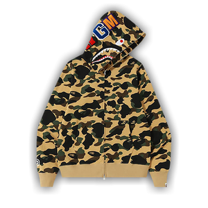 BAPE 1st Camo Shark Full Zip Hoodie 'Yellow'