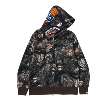 BAPE Tree Edge Camo Shark Relaxed Fit Full Zip Hoodie 'Brown'
