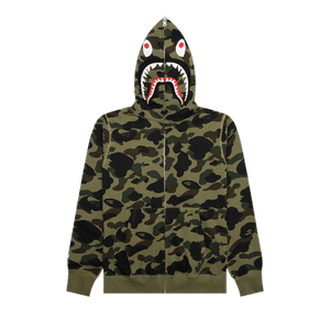BAPE 1st Camo Shark Full Zip Hoodie 'Green'