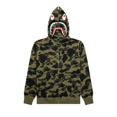 BAPE 1st Camo Shark Full Zip Hoodie 'Green'
