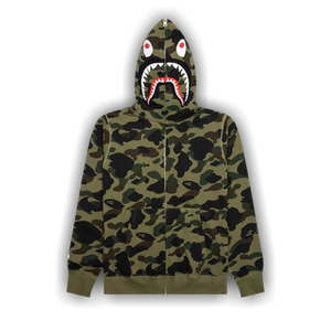 BAPE 1st Camo Shark Full Zip Hoodie 'Green'