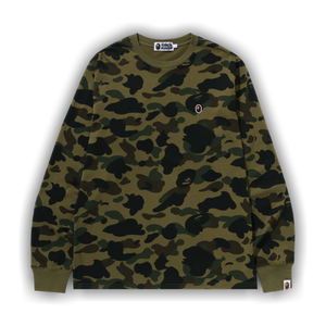 BAPE 1st Camo One Point Long-Sleeve Tee 'Green'