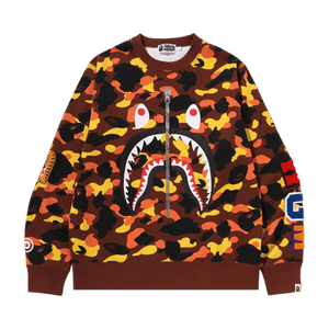 BAPE 1st Camo Shark Crewneck Sweatshirt 'Orange'