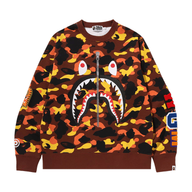 BAPE 1st Camo Shark Crewneck Sweatshirt 'Orange'