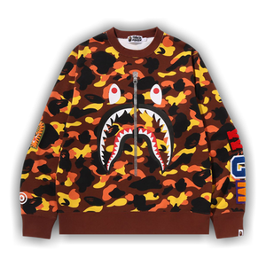 BAPE 1st Camo Shark Crewneck Sweatshirt 'Orange'