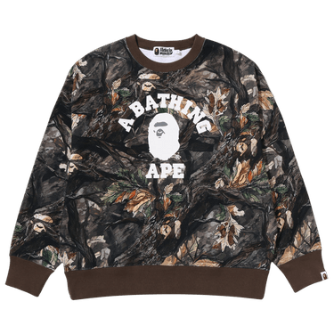 BAPE Tree Edge Camo College Relaxed Fit Crewneck Sweatshirt #2 'Brown'